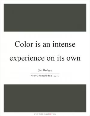 Color is an intense experience on its own Picture Quote #1