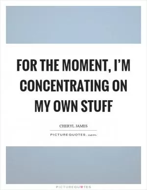 For the moment, I’m concentrating on my own stuff Picture Quote #1
