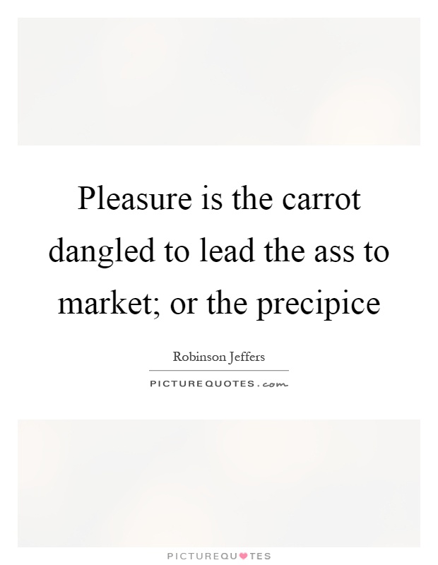 Pleasure is the carrot dangled to lead the ass to market; or the precipice Picture Quote #1