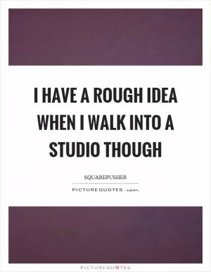 I have a rough idea when I walk into a studio though Picture Quote #1