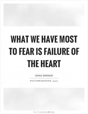 What we have most to fear is failure of the heart Picture Quote #1