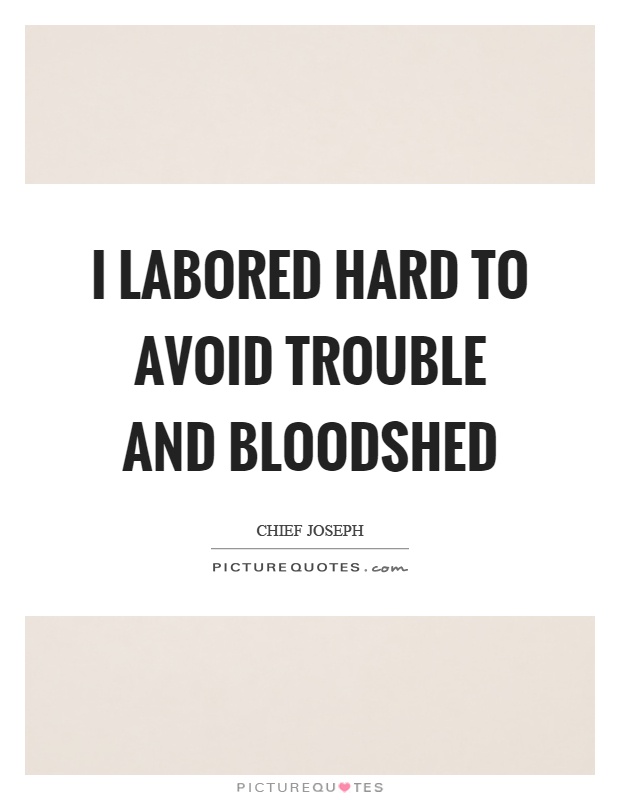 I labored hard to avoid trouble and bloodshed Picture Quote #1