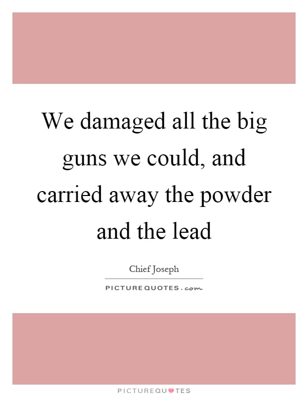 We damaged all the big guns we could, and carried away the powder and the lead Picture Quote #1