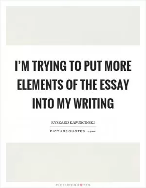 I’m trying to put more elements of the essay into my writing Picture Quote #1