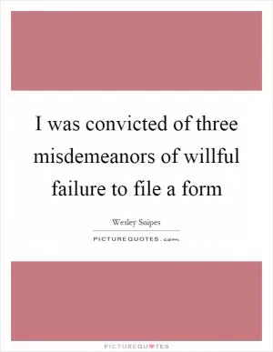 I was convicted of three misdemeanors of willful failure to file a form Picture Quote #1
