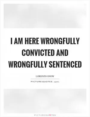 I am here wrongfully convicted and wrongfully sentenced Picture Quote #1