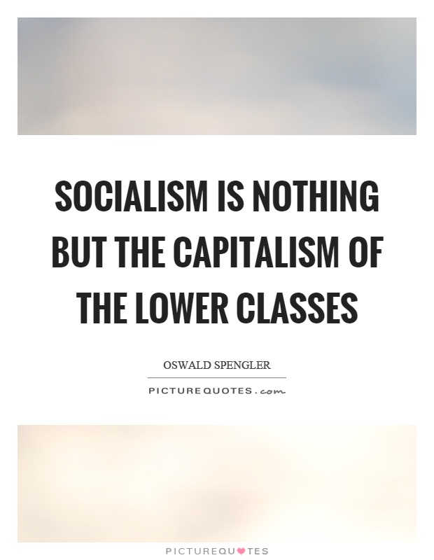 Socialism is nothing but the capitalism of the lower classes Picture Quote #1