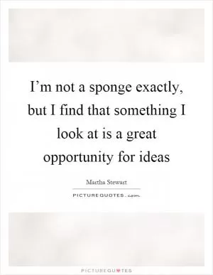 I’m not a sponge exactly, but I find that something I look at is a great opportunity for ideas Picture Quote #1