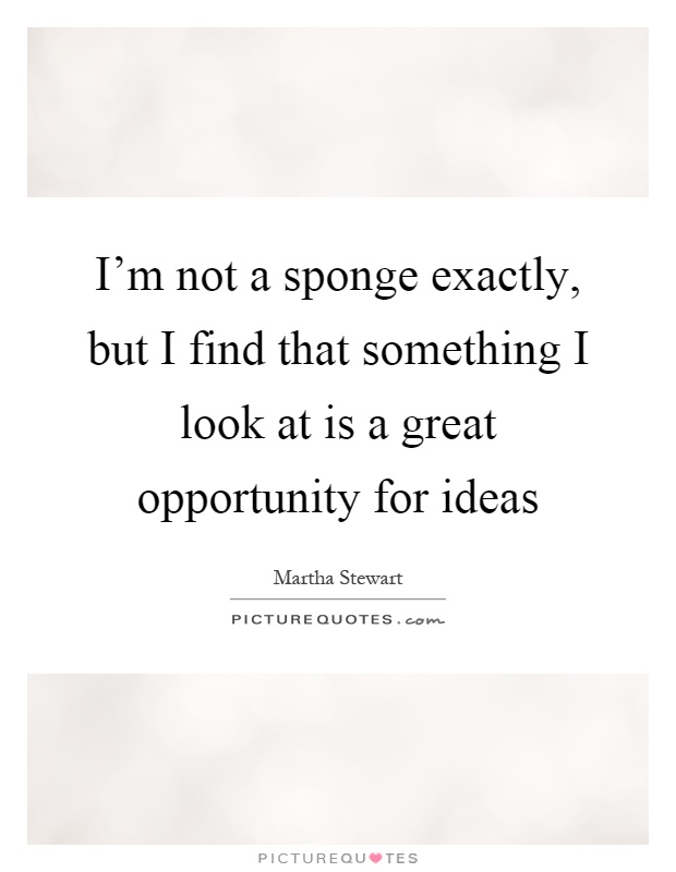 I'm not a sponge exactly, but I find that something I look at is a great opportunity for ideas Picture Quote #1