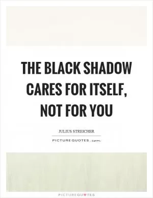The black shadow cares for itself, not for you Picture Quote #1