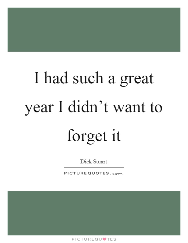 I had such a great year I didn't want to forget it Picture Quote #1