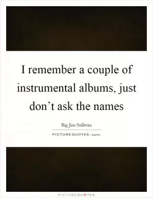 I remember a couple of instrumental albums, just don’t ask the names Picture Quote #1