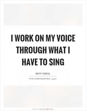 I work on my voice through what I have to sing Picture Quote #1