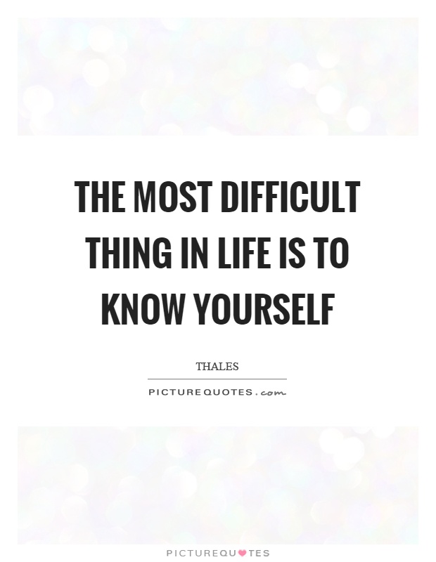 The most difficult thing in life is to know yourself Picture Quote #1