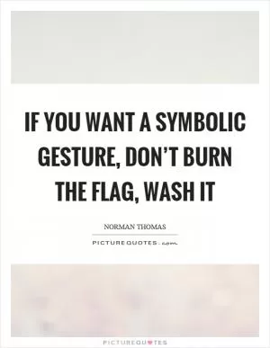 If you want a symbolic gesture, don’t burn the flag, wash it Picture Quote #1