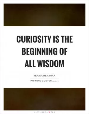 Curiosity is the beginning of all wisdom Picture Quote #1