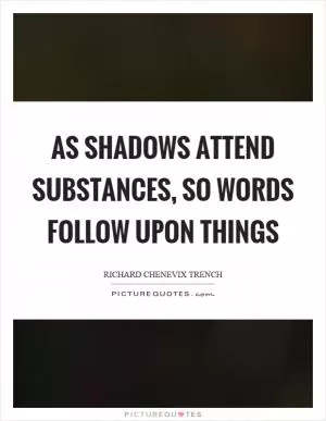 As shadows attend substances, so words follow upon things Picture Quote #1