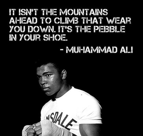 It isn't the mountains ahead to climb that wear you out; it's the pebble in your shoe Picture Quote #2