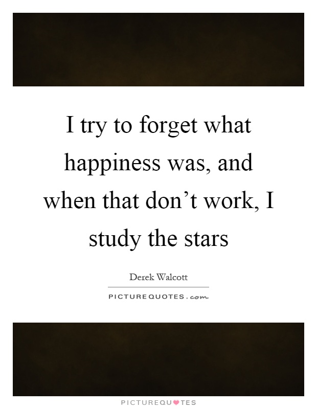 I try to forget what happiness was, and when that don't work, I study the stars Picture Quote #1