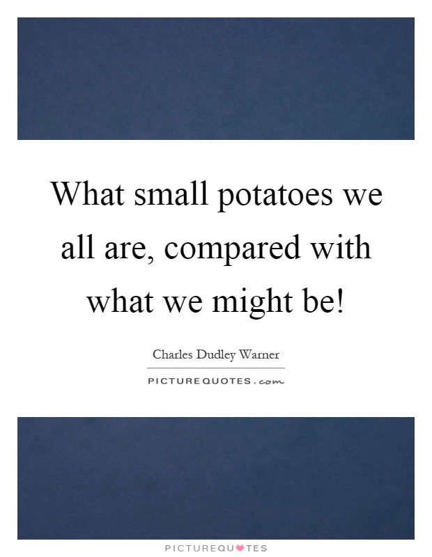What small potatoes we all are, compared with what we might be! Picture Quote #1