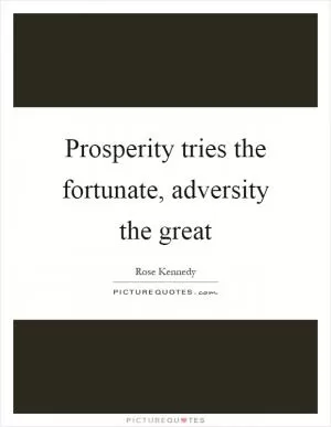 Prosperity tries the fortunate, adversity the great Picture Quote #1