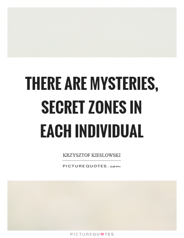There are mysteries, secret zones in each individual Picture Quote #1