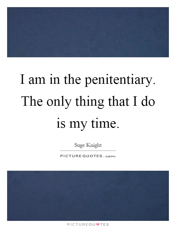I am in the penitentiary. The only thing that I do is my time Picture Quote #1