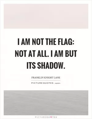 I am not the flag: not at all. I am but its shadow Picture Quote #1