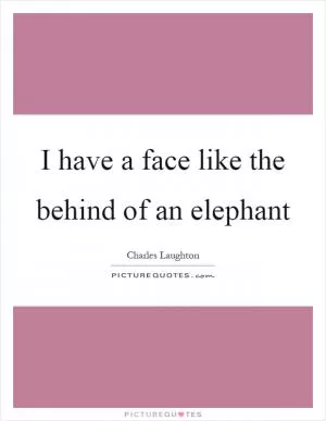 I have a face like the behind of an elephant Picture Quote #1