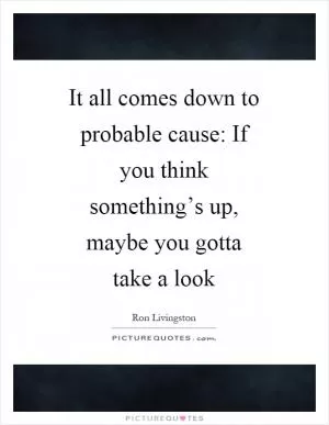 It all comes down to probable cause: If you think something’s up, maybe you gotta take a look Picture Quote #1