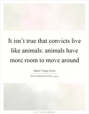 It isn’t true that convicts live like animals: animals have more room to move around Picture Quote #1