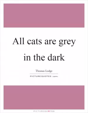 All cats are grey in the dark Picture Quote #1