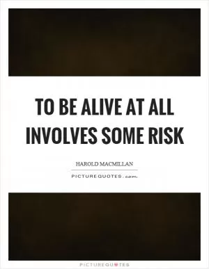 To be alive at all involves some risk Picture Quote #1