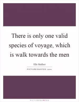 There is only one valid species of voyage, which is walk towards the men Picture Quote #1