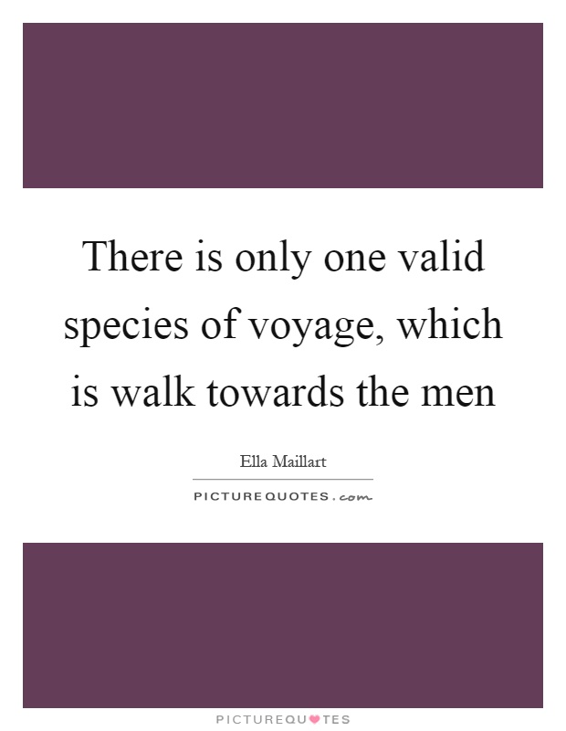 There is only one valid species of voyage, which is walk towards the men Picture Quote #1