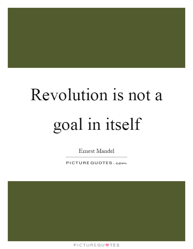 Revolution is not a goal in itself Picture Quote #1