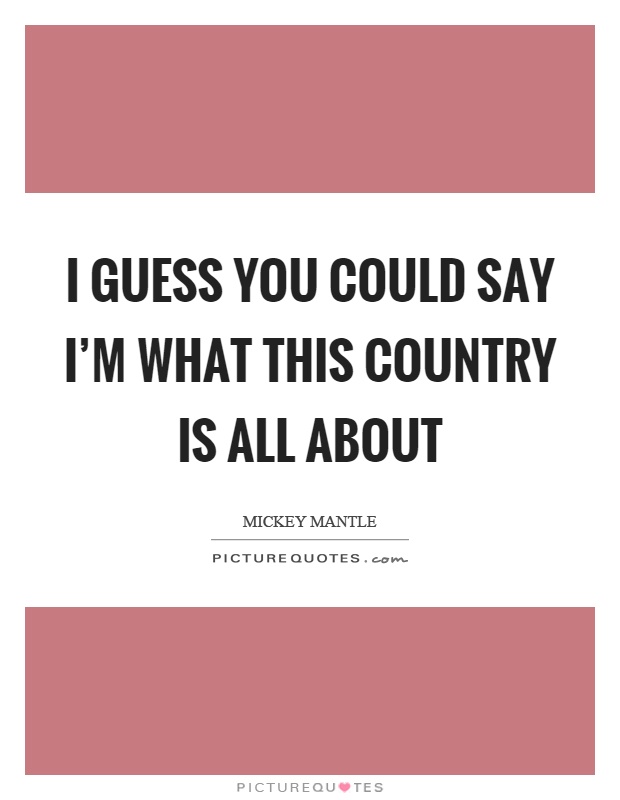 I guess you could say I'm what this country is all about Picture Quote #1
