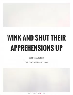 Wink and shut their apprehensions up Picture Quote #1