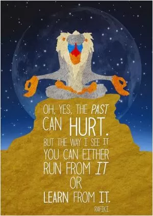 Oh, yes, the past can hurt. But the way I see it you can either run from it or learn from it Picture Quote #1