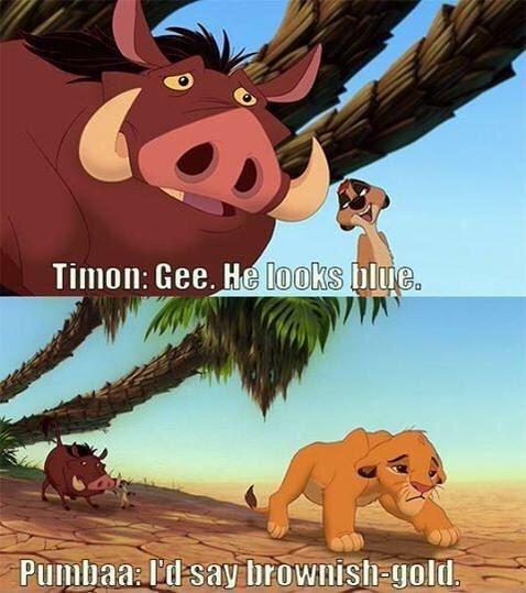 Timon: Gee. he looks blue. Pumbaa: I'd say brownish grey-gold Picture Quote #1