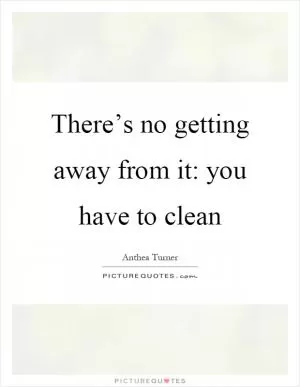 There’s no getting away from it: you have to clean Picture Quote #1