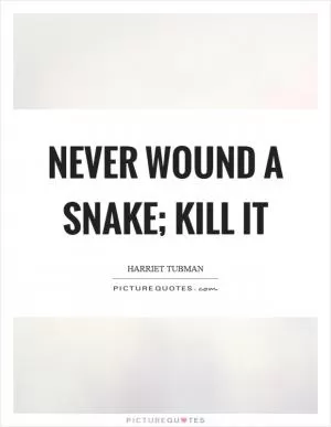 Never wound a snake; kill it Picture Quote #1