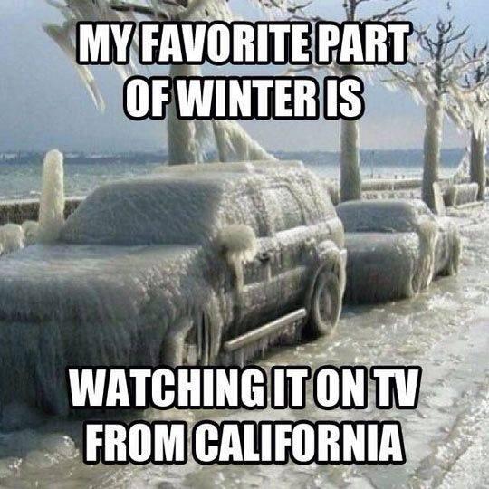 My favorite part of winter is watching it on TV from California Picture Quote #1