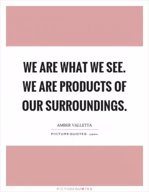 We are what we see. We are products of our surroundings Picture Quote #1