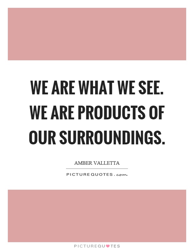 We are what we see. We are products of our surroundings Picture Quote #1
