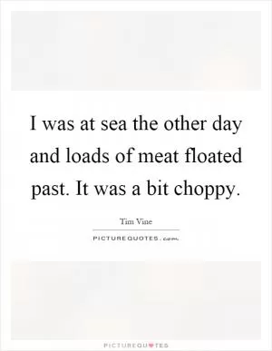 I was at sea the other day and loads of meat floated past. It was a bit choppy Picture Quote #1