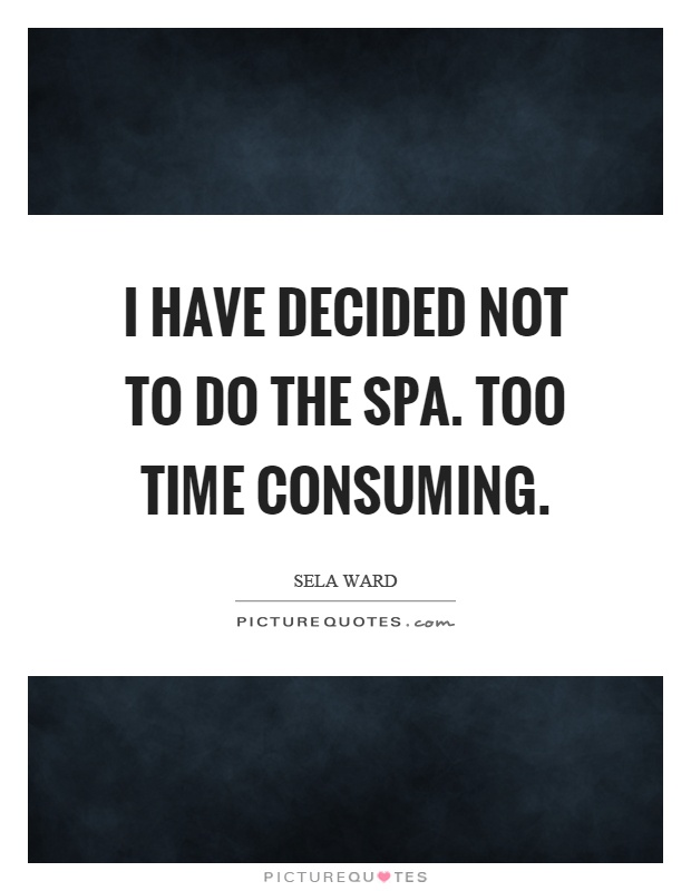 I have decided not to do the spa. Too time consuming Picture Quote #1
