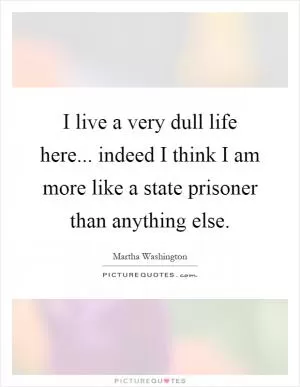 I live a very dull life here... indeed I think I am more like a state prisoner than anything else Picture Quote #1