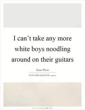 I can’t take any more white boys noodling around on their guitars Picture Quote #1
