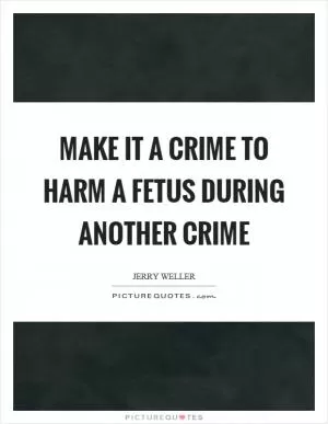 Make it a crime to harm a fetus during another crime Picture Quote #1